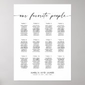 Poster Elégant 12 Tables Favoris Personnes Sièges Graphiq (Devant)