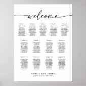 Poster Élégant 13 Tables Plan de Table de Bienvenue (Devant)