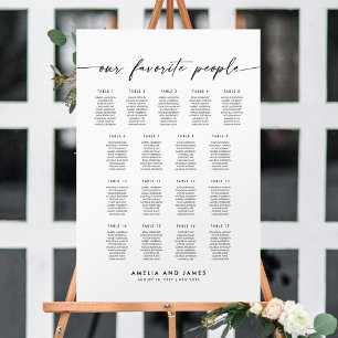Poster Elégant 17 Tables Favoris Personnes Siège Graphiqu