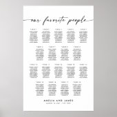 Poster Elégant 18 Tables Favoris Personnes Sièges Graphiq (Devant)