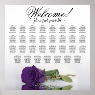 Poster Élégant 31 Table Royal Purple Rose Plan de table