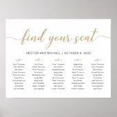 Poster Elégant 5 Tables Trouvez Votre Siège Carte De Sièg (Devant)