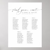 Poster Elégant 5 tables Welcome Seating Chart (Devant)