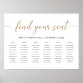 Poster Élégant 6 Tables Trouvez Votre Siège Carte De Sièg (Devant)