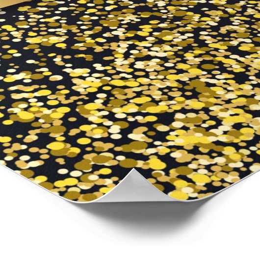 Poster Elégant 70 & Fabulous Gold Parties scintillant 70e (Coin)