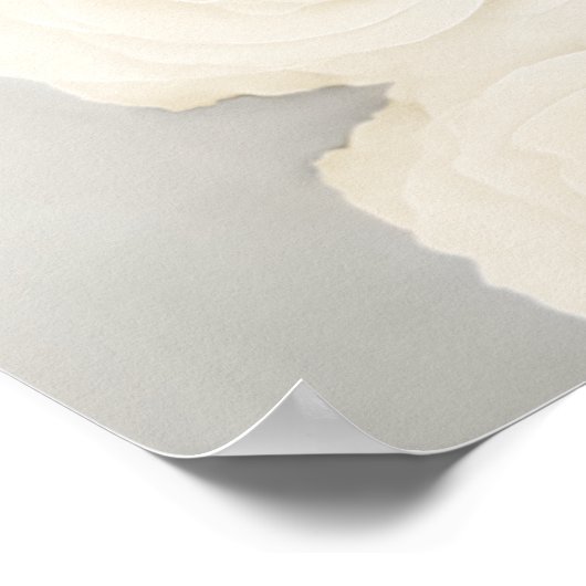 Poster Élégant 8 Table Rose blanche Mariage Carte de sièg (Coin)