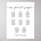 Poster Elégant 8 Tables Favoris Personnes Siège Graphique (Devant)