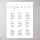 Poster Élégant 9 Tables Bienvenue Graphique de sièges (Devant)