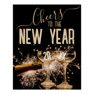 Poster Élégant « À la nouvelle année »