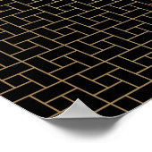 Poster Élégant Abstrait de panier d'or Motif (Coin)