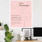 Poster Élégant Abstrait Lets Flamingle (Bureau à domicile)
