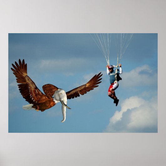 Poster Elégant aigle éléphant (Devant)