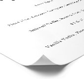 Poster Élégant alcool Boissons Mariage Bar Menu (Coin)