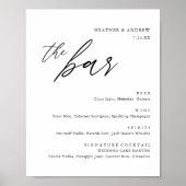Poster Élégant alcool Boissons Mariage Bar Menu (Devant)