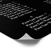 Poster Elegant Alphabetical Wedding Seating Chart (Coin)