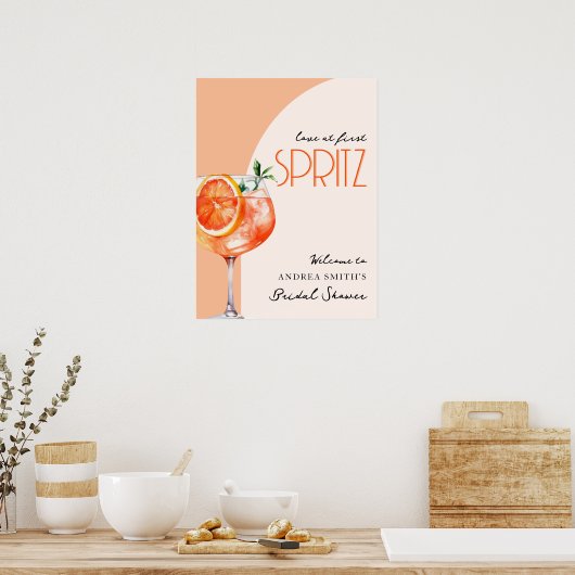 Poster Elegant Amour à First Spritz Fête des mariées Bien (Cuisine)
