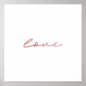 Poster élégant amour rose rose rose faux feuille art mini (Devant)