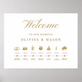 Poster Elegant and Minimal Wedding Order of Events Sign  (Devant)