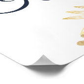 Poster Elégant Anniversaire Aquarelle Floral Bienvenue (Coin)