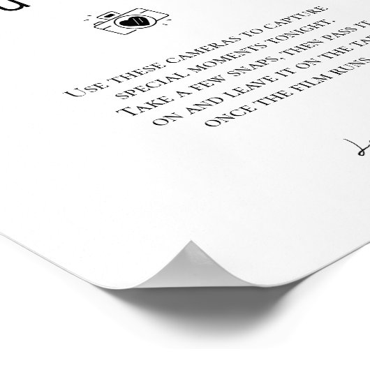 Poster Élégant appareil photo moderne Mariage jetable Sig (Coin)