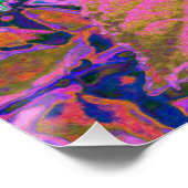 Poster Elegant Aqua et Purple Limelight Hydrangea Détail (Coin)