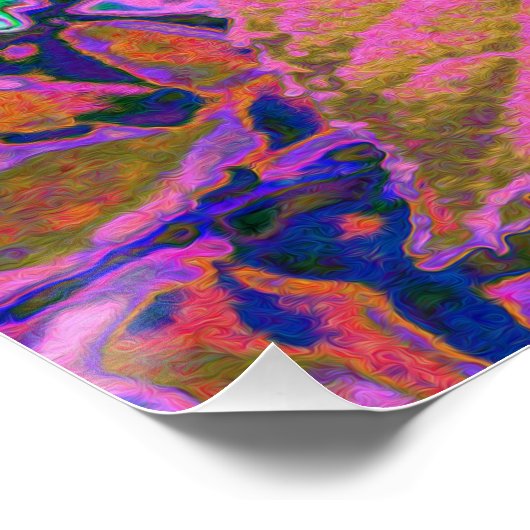 Poster Elegant Aqua et Purple Limelight Hydrangea Détail (Coin)