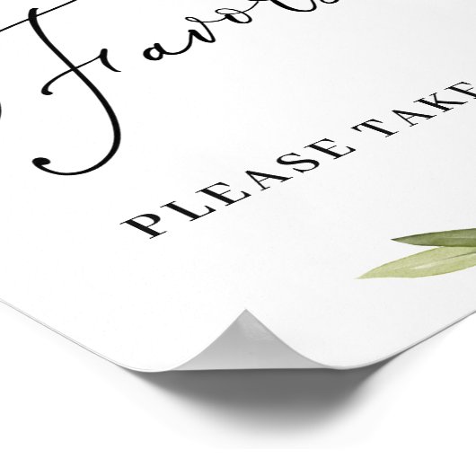 Poster Élégant Aquarelle Eucalyptus Faveur Mariage Signal (Coin)