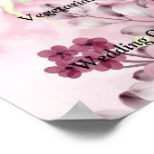 Poster Élégant aquarelle fleurie Menu Signe (Coin)