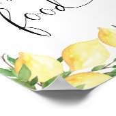 Poster Élégant Aquarelle Lemon Panneau alimentaire (Coin)