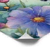 Poster Elégant Aquarelle Papillons Nature Inspiré (Coin)