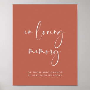 Poster Elégant argile rouge En amour mémoire signe mariag