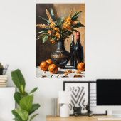 Poster Elégant arrangement : La vie morte avec vase de fl (Bureau à domicile)