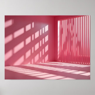 Poster Élégant Arrière - plan rose avec lumière et ombre
