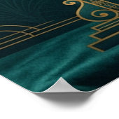 Poster Elegant Art Deco Tree Silhouette Gold & Teal Poste (Coin)