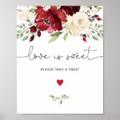 Poster Élégant automne bordeaux L'amour est doux, prenez  (Devant)