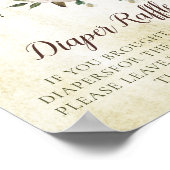 Poster Élégant automne or floral | Raffle citrouille (Coin)