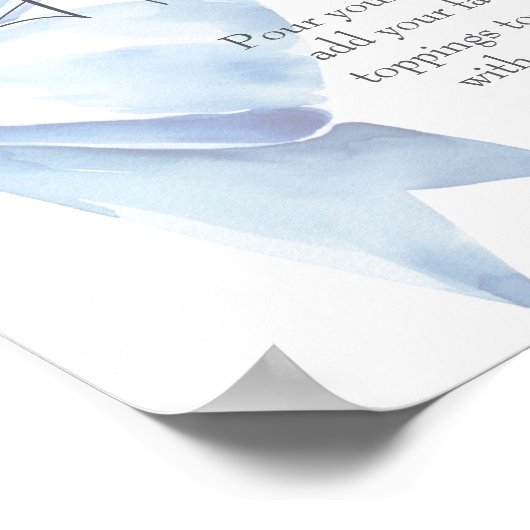 Poster Elégant Baby shower Bow bleu Dusty Hot Cocoa Bar (Coin)