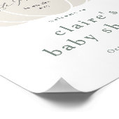 Poster Elégant Baby shower d'automne blanc petit Citrouil (Coin)