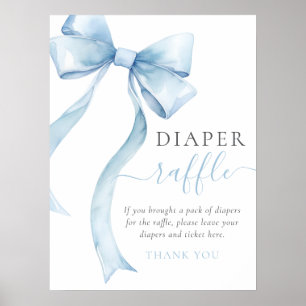 Poster Élégant Baby shower de béquille Bleu  Raffle