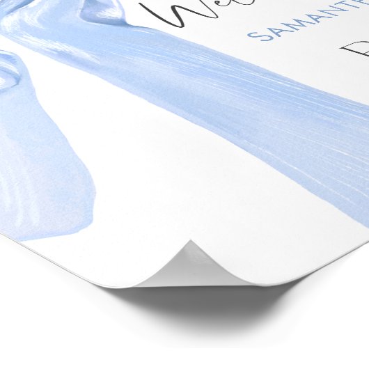 Poster Elégant Baby shower de coquette à mâchoires bleues (Coin)