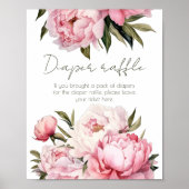 Poster Élégant baby shower de tombola de la couche (Devant)