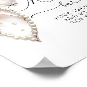 Poster Elégant Baby shower Pearl Bow Mom-osa Bar (Coin)