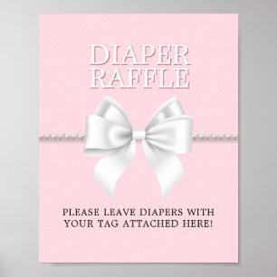 Poster Élégant Baby shower Tiffany Rosé Déchets Raffle