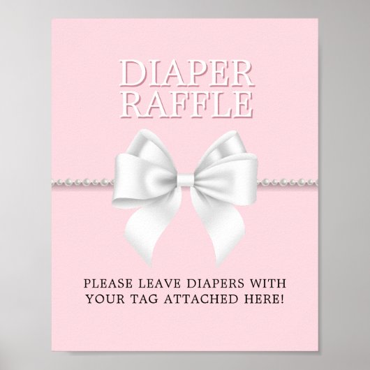 Poster Élégant Baby shower Tiffany Rosé Déchets Raffle (Devant)
