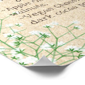 Poster Elegant Baby's Breath Floral Boho Mariage Menu (Coin)