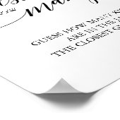 Poster Élégant baisers devinez combien en écriture callig (Coin)