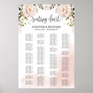 Poster Élégant banquette à fleurs rose vif