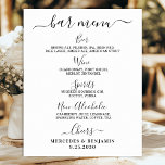 Poster Elégant Bar de Mariage Menu de boisson personnalis<br><div class="desc">Menu Bar ! Calligraphie simple mais élégante, cette enseigne de bar à boisson mariage propose quatre boissons "Bière", "Vin", "Spirits" et "Non-Alcoholic", personnalisées avec vos boissons de choix. Customisez ce panneau de mariage élégant avec vos noms et le menu de boisson du bar mariage! DROIT D'AUTEUR © 2020 Judy Burrows,...</div>
