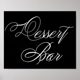 Poster Élégant bar-dessert Script blanc Signal horizont