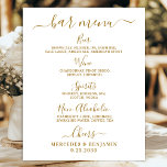 Poster Elégant Barre de Mariage Gold Personnalisé Drink M<br><div class="desc">Menu Bar ! Calligraphie simple mais élégante, cette enseigne de bar à boisson mariage propose quatre boissons "Bière", "Vin", "Spirits" et "Non-Alcoholic", personnalisées avec vos boissons de choix. Customisez ce panneau de mariage élégant avec vos noms et le menu de boisson du bar mariage! DROIT D'AUTEUR © 2020 Judy Burrows,...</div>